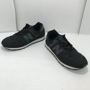 New Balance 574 Glitter Sparkle Rainbow Black Womens Sneaker Shoes Size 6.5M